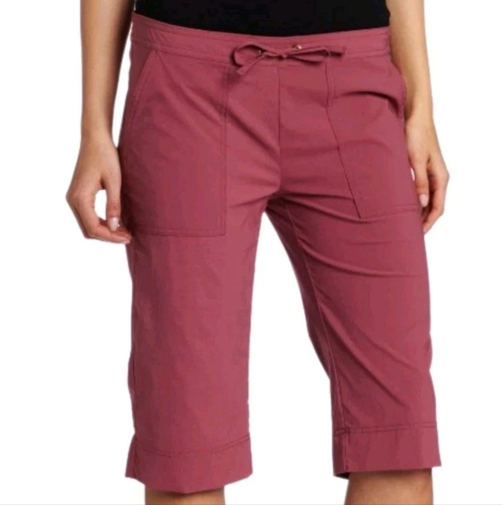 Prana Bliss Knickers Long Shorts Capri Pants Sm Dusty Rose Drawstring Gorpcore